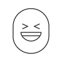 Laughing smile linear icon. Thin line illustration. Good mood. Smiling face contour symbol. Vector isolated outline drawing