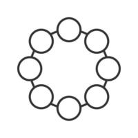 Circle linear icon. Thin line illustration. Community concept. Contour symbol. Vector isolated outline drawing