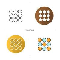 Structure symbol icon. Flat design, linear and color styles. Composition abstract metaphor. Isolated vector illustrations