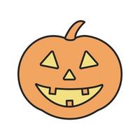 Halloween pumpkin color icon. Isolated vector illustration