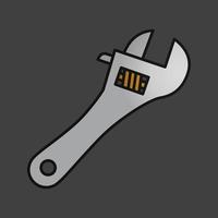 Adjustable wrench color icon. Spanner. Isolated vector illustration