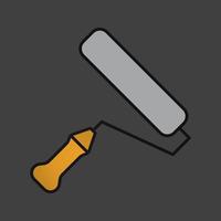 Paint roller color icon. Construction tool. Interior design. Renovation and repair instrument. Isolated vector illustration