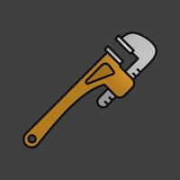 Monkey wrench color icon. Spanner. Isolated vector illustration