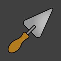Triangular shovel color icon. Putty knife. Isolated vector illustration