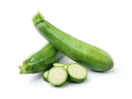 fresh vegetable zucchini isolated on white background photo