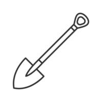 Shovel linear icon. Thin line illustration. Spade contour symbol. Vector isolated outline drawing