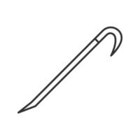 Crowbar linear icon. Thin line illustration. Contour symbol. Vector isolated outline drawing