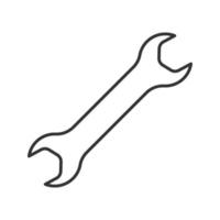 Wrench linear icon. Thin line illustration. Spanner. Contour symbol. Vector isolated outline drawing