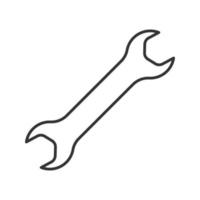 Wrench linear icon. Thin line illustration. Spanner. Contour symbol. Vector isolated outline drawing