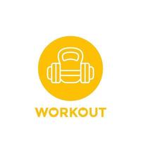 workout, fitness round icon vector