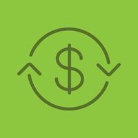 US dollar exchange linear icon. Refund. Thin line outline symbols on color background. Vector illustration