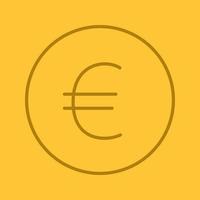 Euro sign linear icon. European union currency. Thin line outline symbols on color background. Vector illustration