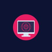 security breach vector icon with computer screen
