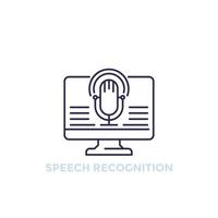 speech recognition vector line icon