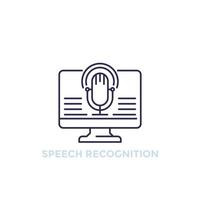 speech recognition vector line icon