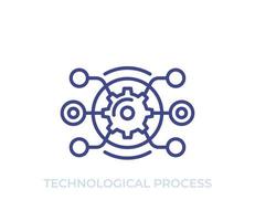 technological process vector line icon