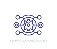 technological process vector line icon