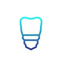 diente, icono de implante dental vector