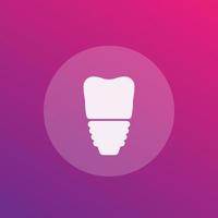 tooth implant vector icon