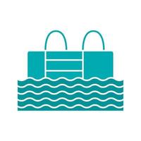 Swimming pool glyph color icon. Silhouette symbol on white background. Negative space. Vector illustration