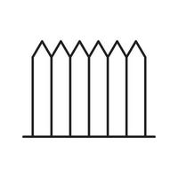 Wooden fence linear icon. Thin line illustration. Picket contour symbol. Vector isolated outline drawing