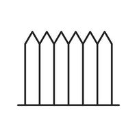 Wooden fence linear icon. Thin line illustration. Picket contour symbol. Vector isolated outline drawing