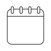 Calendar linear icon. Thin line illustration. Binder calendar blank page. Contour symbol. Vector isolated outline drawing