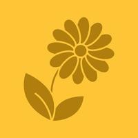 Camomile glyph color icon. Silhouette symbol. Flower. Negative space. Vector isolated illustration