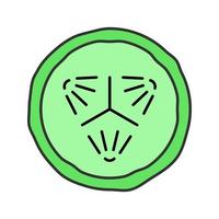 Cucumber slice color icon. Cucumber facial mask. Isolated vector illustration