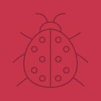 Ladybug linear icon. Ladybird. Thin line outline symbols on color background. Vector illustration