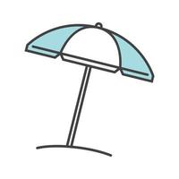 Beach umbrella color icon. Isolated vector illustration