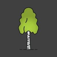 Birch tree color icon. Forestry. Forest tree. Isolated vector illustration