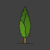 Poplar tree color icon. Forestry. Forest tree. Isolated vector illustration