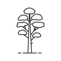 Pine tree linear icon. Thin line illustration. Contour symbol. Vector isolated outline drawing