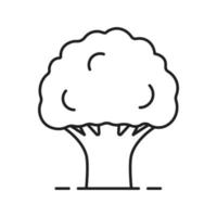Oak tree linear icon. Thin line illustration. Contour symbol. Vector isolated outline drawing