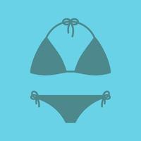 Swimsuit glyph color icon. Silhouette symbol. Bikini swim suit. Negative space. Vector isolated illustration