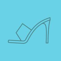 icono lineal de zapato de tacón alto. símbolos de contorno de línea fina sobre fondo de color. ilustración vectorial vector