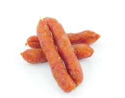 sausages on a white background photo