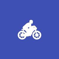 jinete en icono de vector de motocicleta