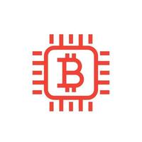 bitcoin icon, linear style vector