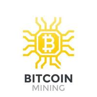 bitcoin mining icon vector