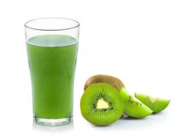 Kiwi fruit juice isolated on white background photo