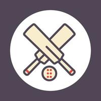 Cricket icon with outline vector