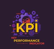 kpi, indicador clave de rendimiento, concepto de negocio, ilustración vectorial vector