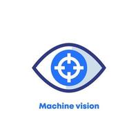 Machine vision, visual recognition vector icon