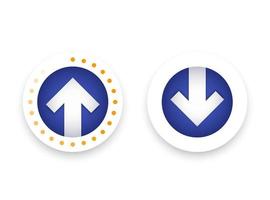 download, upload icons, vector buttons with arrow