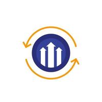 growth cycle icon, flat vector