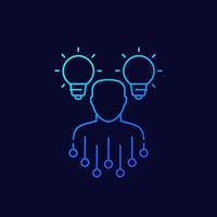 idea generation, creativity line icon vector