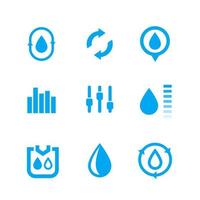 humidity, water control icons set vector