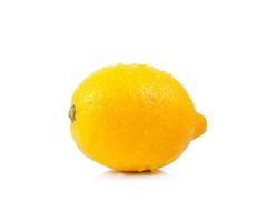 Fresh lemon with drop water on white background photo